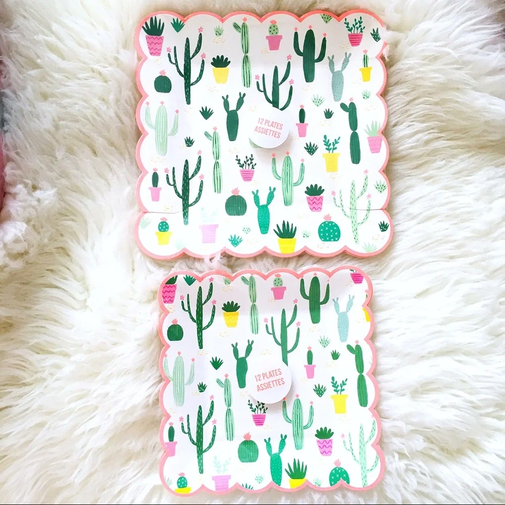 Meri Meri 12 LARGE Cactus Succulent Party Plates
